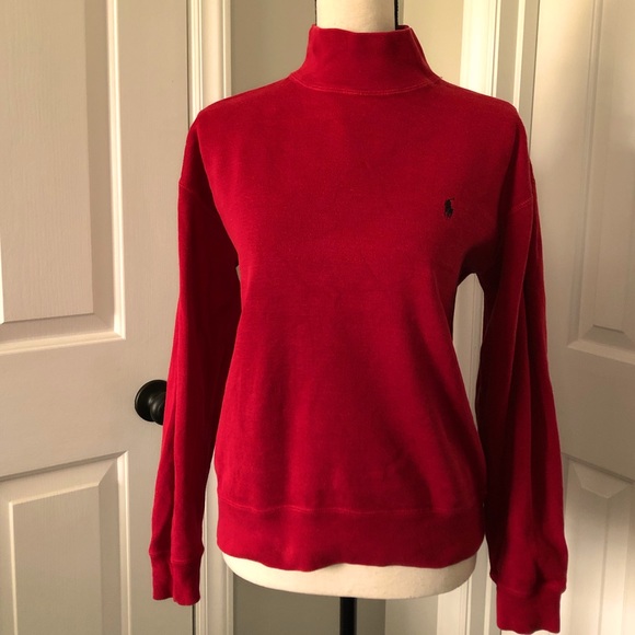 Polo by Ralph Lauren Tops | Vintage Polo Ralph Lauren Mock-Neck Sweatshirt | Color: Red | Size: S | Elledubz704's Closet